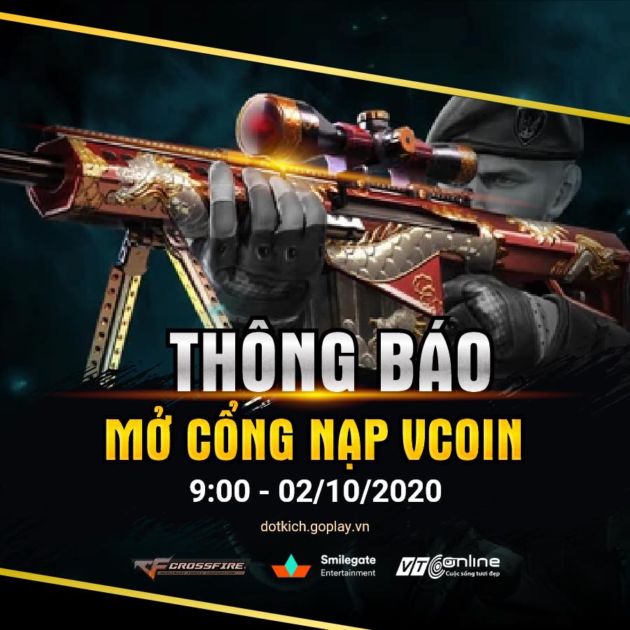 [THÔNG BÁO] MỞ THÊM CỔNG NẠP THẺ VCOIN CHO ĐỘT KÍCH 02/10/2020