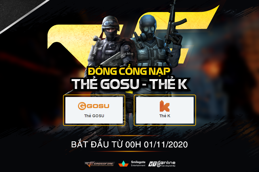 ĐÓNG CỔNG NẠP THẺ GOSU VÀ THẺ K