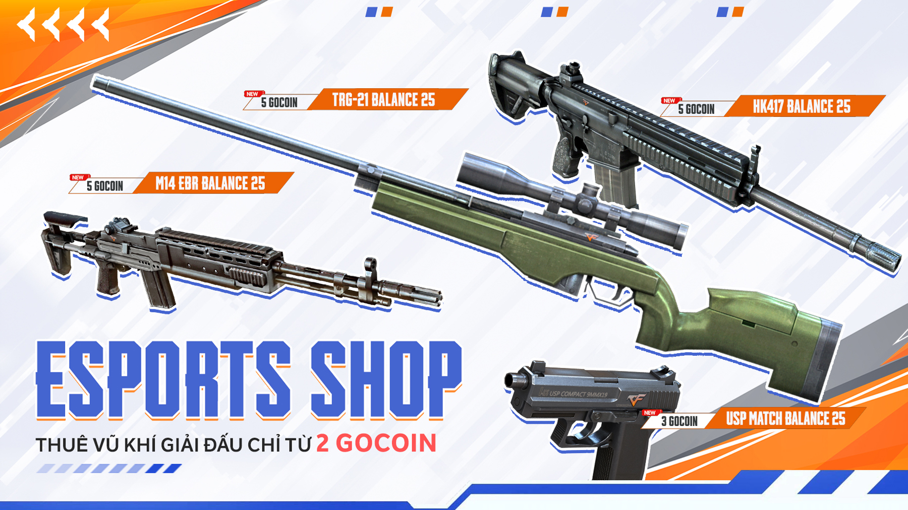 TRẢI NGHIỆM VŨ KHÍ CHUẨN THI ĐẤU TẠI “ESPORTS SHOP”, GIÁ CHỈ TỪ 2 GOCOIN