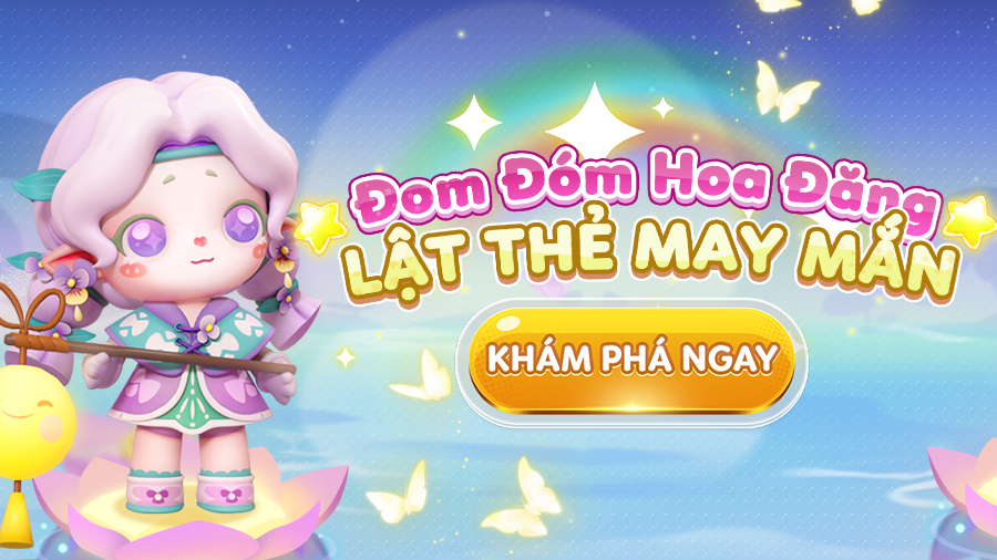 ĐOM ĐÓM HOA ĐĂNG LẬT THẺ MAY MẮN 