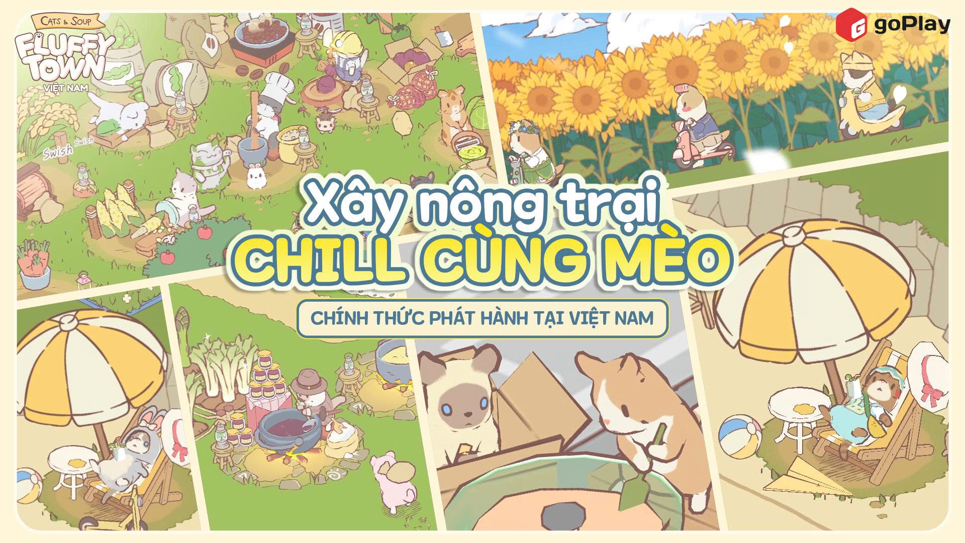 CATS & SOUP: FLUFFY TOWN VIỆT NAM - GAME NÔNG TRẠI MÈO SIÊU CHILL CHÍNH THỨC CÓ MẶT TẠI THỊ TRƯỜNG VIỆT NAM 